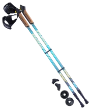 Палки для скандинавской ходьбы Starfall, 77-135 см, 2-секционные, синий/серый/жёлтый