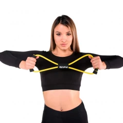 Эспандер трубчатый PROFI-FIT, восьмерка, желтый, сопротивление слабое 3,5 кг, фото 2