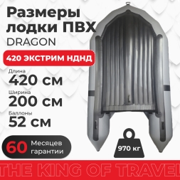 Моторная лодка ПВХ DRAGON (Драгон) 420 ЭКСТРИМ НДНД, фото 4