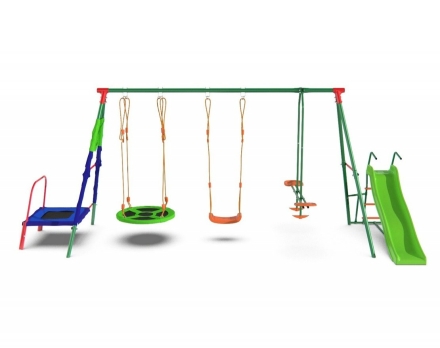 Детский комплекс с горкой и батутом MTS-01, фото 2