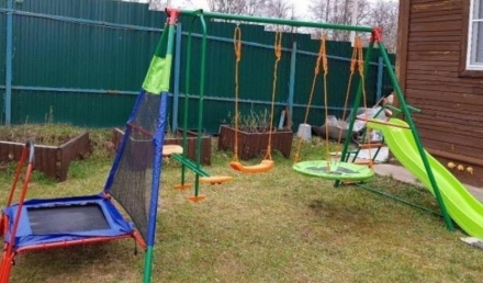 Детский комплекс с горкой и батутом MTS-01, фото 9