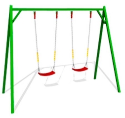 Качели Ветерок 2 К012 с сидением К046 для детских площадок, фото 1