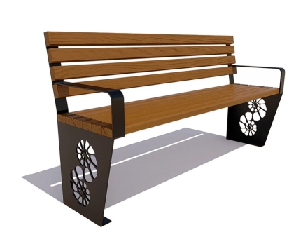 Скамейка садовая Ракушка лиственница 1,8 м, фото 1