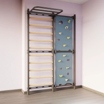 Шведская стенка со скалодромом Rock-s черная Шведская стенка со скалодромом Rock-s черная