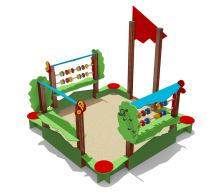 Песочница ВСТ 5658 со спойлерами и счетами для детской площадки Песочница ВСТ 5658 со спойлерами и счетами для детской площадки