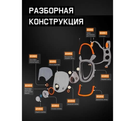 Защитная линза Jeta Safety с химстойким покрытием для полнолицевой маски 6950 166951, фото 5