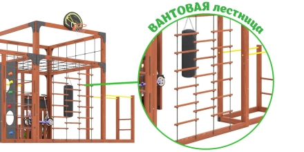 Детская игровая площадка Савушка КУБ–6 (Махагон) , фото 13