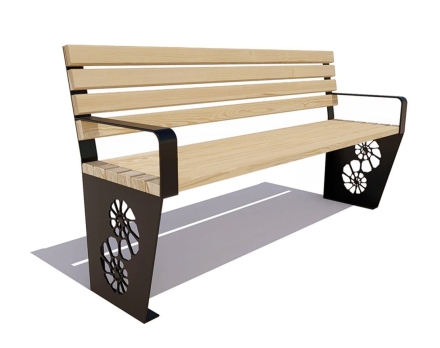 Скамейка садовая Ракушка лиственница 1,5 м, фото 2