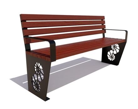 Скамейка садовая Ракушка лиственница 1,5 м, фото 3