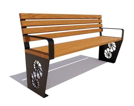 Скамейка садовая Ракушка лиственница 1,5 м, фото 4