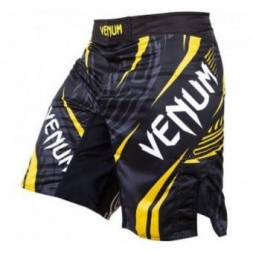 Шорты ММА Venum Lyoto Machida "RYUJIN" Fightshorts - Black/Yellow, фото 1