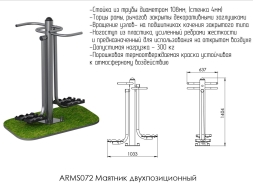 Уличный тренажёр маятник двухпозиционный ARMS072, фото 2