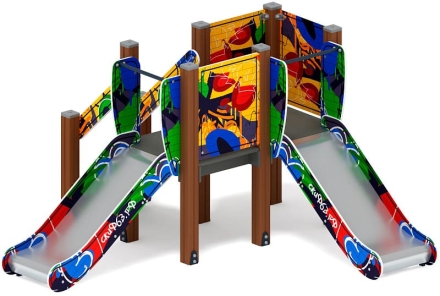 Горка двойная Малыш (Граффити) - ИО 41.01.02-03 - Н=750, фото 4