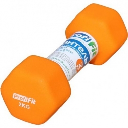 Гантель в виниловой оболочке PROFI-FIT 2 кг, форма шестигранник, оранжевый, фото 2