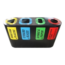 Урна для раздельного сбора мусора Город 4, 4 секции (4х48л) Урна для раздельного сбора мусора Город 4, 4 секции (4х48л)