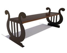 Парковая скамейка Лира, Сосна 1,5 м
