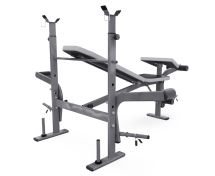 Скамья со стойками под штангу DFC D702 PRO широкий хват, с партой для бицепса