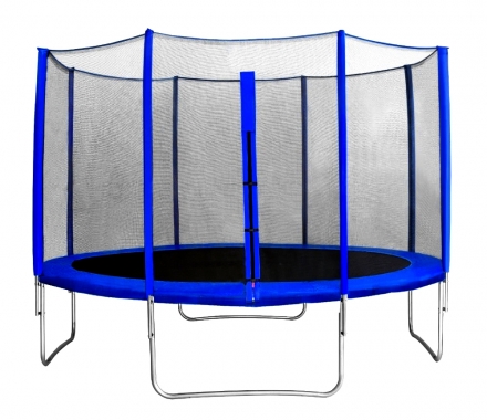 Батут с защитной сеткой &quot;Trampoline 12&quot; диаметр 3,7 м синий, фото 1