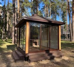 Застекленная беседка АННЭТ с барбекю, фото 1