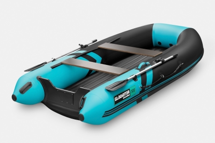 GLADIATOR E 300 S AIR SPORT Черно-бирюзовый моторная лодка ПВХ, фото 2