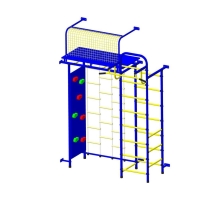 Спортивный комплекс Пионер 10ЛМ со скалодромом сине/жёлтый