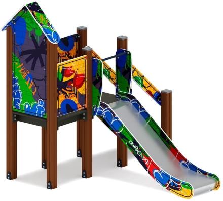 Горка с домиком - ИО 41.01.05-03 - (Граффити) H=900, фото 4