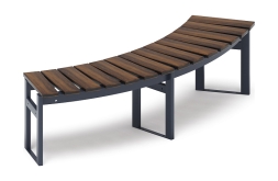 Модульная скамья радиальная (темный дуб) МФ 42.01.17, фото 1 Модульная скамья радиальная (темный дуб) МФ 42.01.17, фото 1