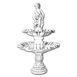 Фонтан двухъярусный скульптурный &quot;Мальчик с рыбой&quot; на большой ножке артикул 771