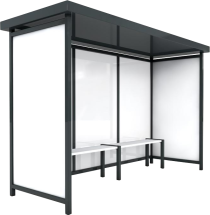 Остановочный павильон №12, 3500х2000х2500 мм, Материал: металл Остановочный павильон №12, 3500х2000х2500 мм, Материал: металл