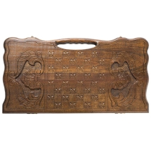 Нарды резные "Лев" с ручкой, Haleyan Нарды резные "Лев" с ручкой, Haleyan