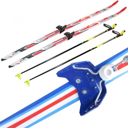 Лыжный комплект STC с креплением N75 L-120см полупластик, фото 1