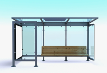 Остановочный павильон №5, 4000х1500х2500 мм, Мат-л: металл Остановочный павильон №5, 4000х1500х2500 мм, Мат-л: металл