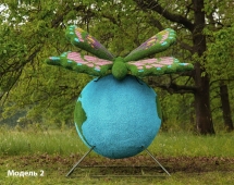 Топиари композиция Бабочка на земном шаре №1 - газон Eco