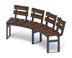 Модульная скамья радиальная (темный дуб) МФ 42.01.18, фото 1 Модульная скамья радиальная (темный дуб) МФ 42.01.18, фото 1