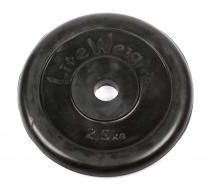 Диск обрезиненный Lite Weights 2473LW 26мм 2,5кг, черный