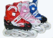 Коньки роликовые раздвижные, рама алюминий, колёса PU.  арт  26561