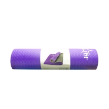Коврик для йоги FM-201 TPE 173x61x0,6 см, фиолетовый/серый