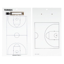 Такт. доска для баск. &quot;TORRES&quot;, арт. TR1003B, маркерная, с зажимом, в компл. маркер, белая