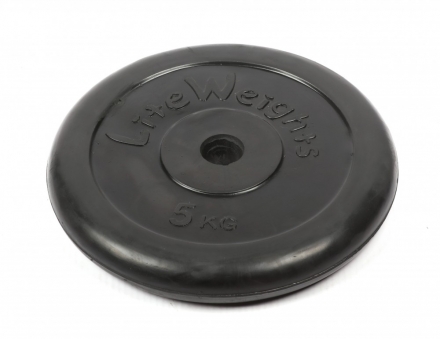 Диск обрезиненный Lite Weights 2475LW 26мм 5кг, черный, фото 2