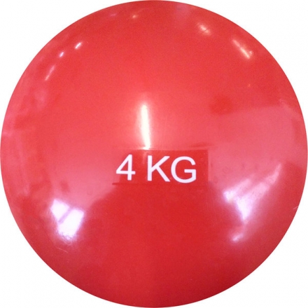 Медбол 4кг., d-17см. красный  ПВХ-песок, фото 1