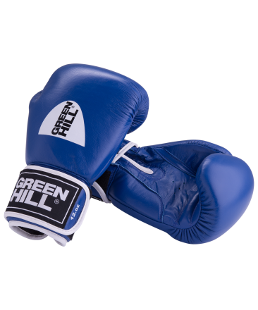 Перчатки боксерские GYM BGG-2018, 10oz, кожа, синие, фото 1