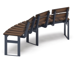 Модульная скамья радиальная (темный дуб) МФ 42.01.19, фото 3 Модульная скамья радиальная (темный дуб) МФ 42.01.19, фото 3