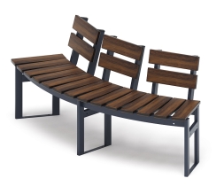 Модульная скамья радиальная (темный дуб) МФ 42.01.19, фото 1 Модульная скамья радиальная (темный дуб) МФ 42.01.19, фото 1