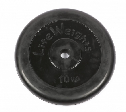 Диск обрезиненный Lite Weights 2477LW 26мм 10кг, черный, фото 1