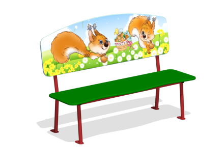 Лавочка Белочки МФ-32.3 для детской площадки, фото 1