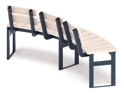 Модульная скамья радиальная (беленый дуб) МФ 42.01.19-01, фото 3 Модульная скамья радиальная (беленый дуб) МФ 42.01.19-01, фото 3