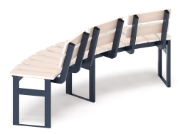 Модульная скамья радиальная (беленый дуб) МФ 42.01.19-01, фото 2 Модульная скамья радиальная (беленый дуб) МФ 42.01.19-01, фото 2