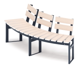 Модульная скамья радиальная (беленый дуб) МФ 42.01.19-01, фото 1 Модульная скамья радиальная (беленый дуб) МФ 42.01.19-01, фото 1