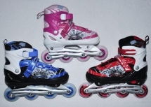 Коньки роликовые раздвижные, рама алюминий, колёса PU. арт  13084