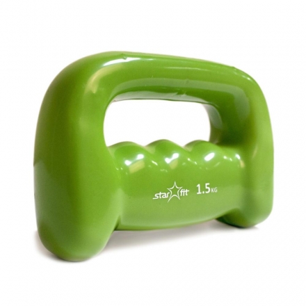 Гантель виниловая DB-103 1,5 кг, зеленая, фото 1